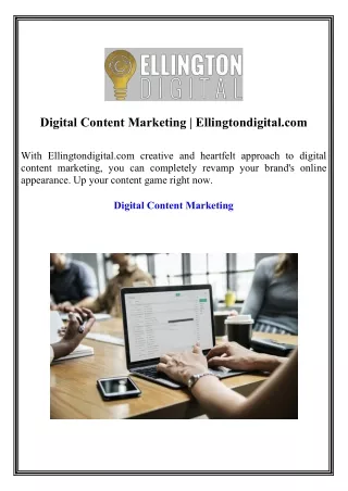 Digital Content Marketing Ellingtondigital.com