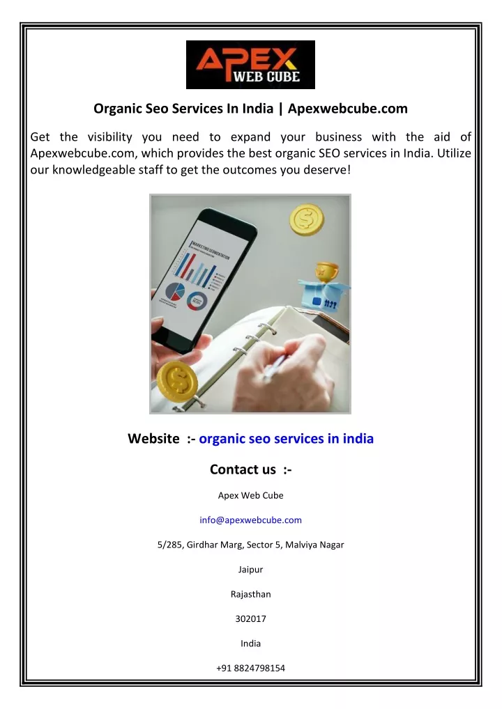 organic seo services in india apexwebcube com