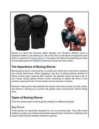 Protect Your Hands, Train Smarter: Boxing Gloves 101