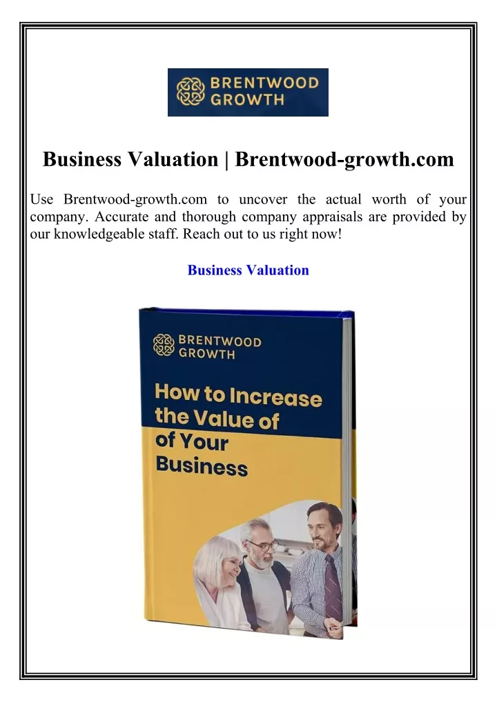 business valuation brentwood growth com