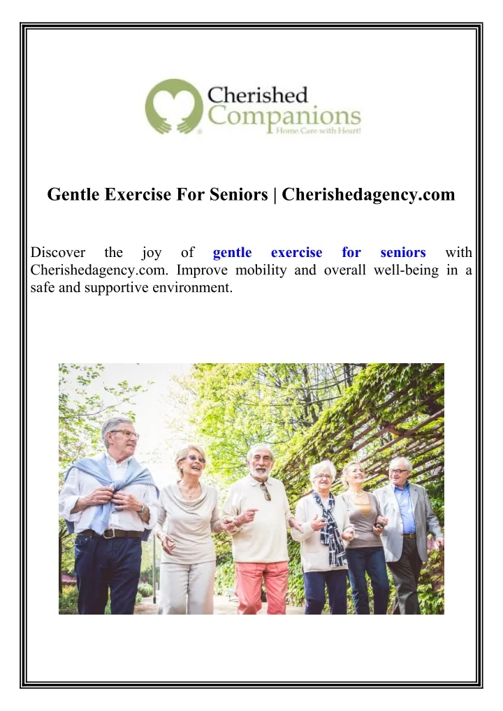 gentle exercise for seniors cherishedagency com