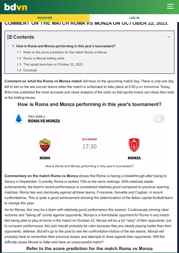 home news comment on the match roma vs monza