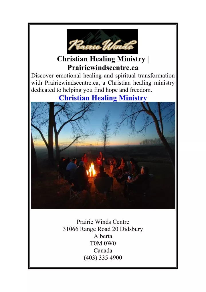 christian healing ministry prairiewindscentre
