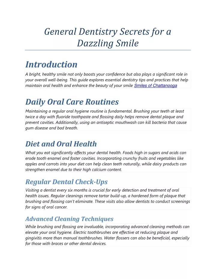 general dentistry secrets for a dazzling smile