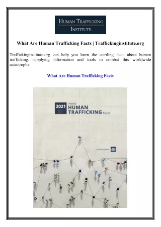 What Are Human Trafficking Facts Traffickinginstitute.org