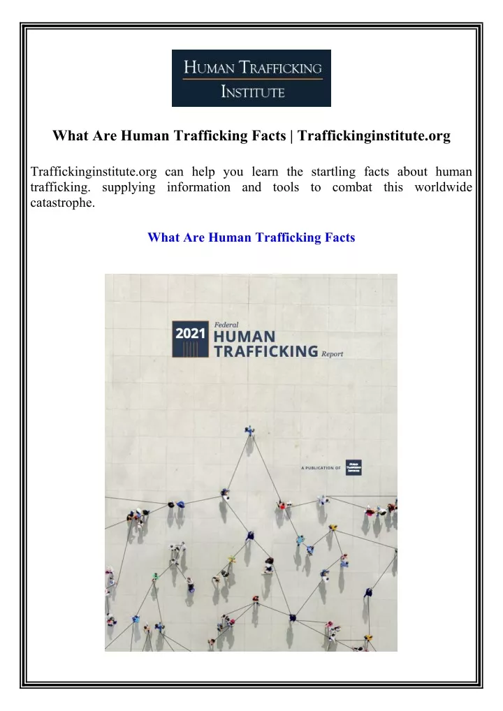 what are human trafficking facts