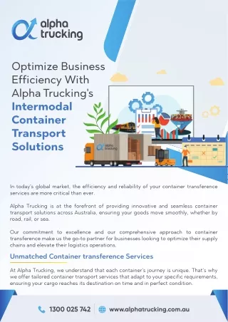 Optimize Business Efficiency With Alpha Trucking's Intermodal Container Transport Solutions