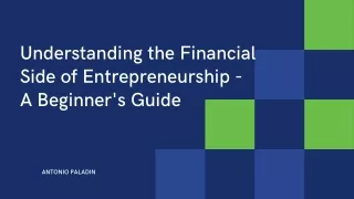 Antonio Paladino - Understanding the Financial Side of Entrepreneurship - A Beginner's Guide