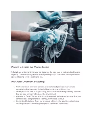 Best Car washing services in Hyderabad | Car Cleaning Services | Car Spa - Deta