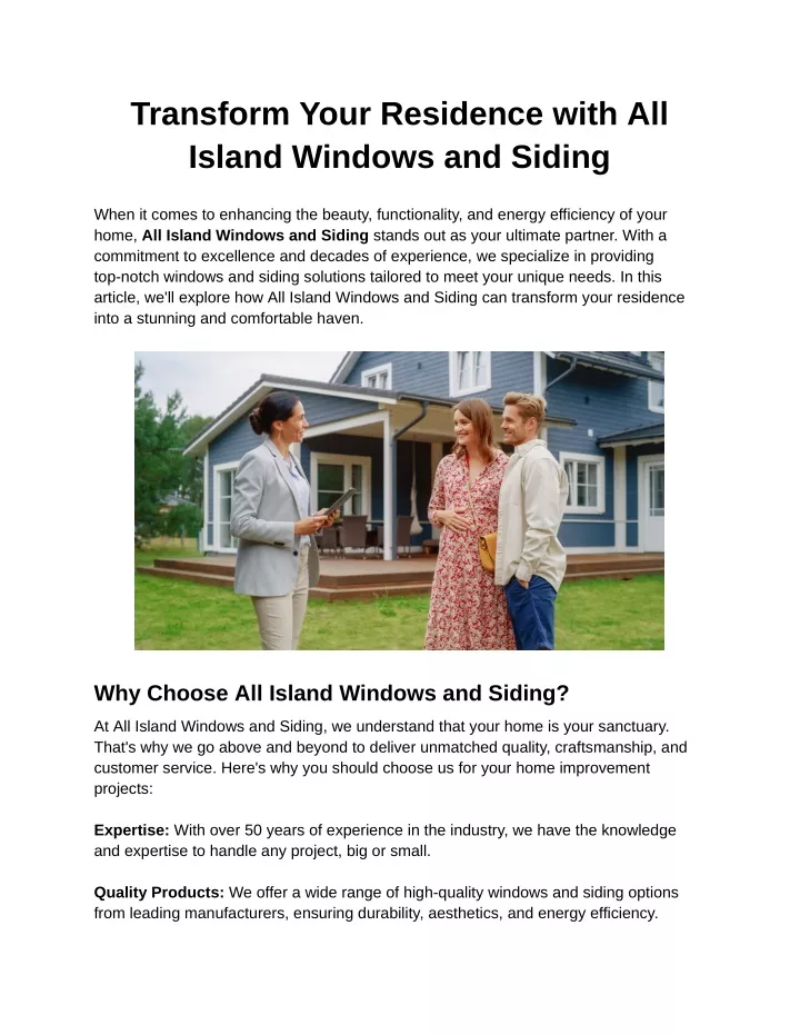 transform your residence with all island windows