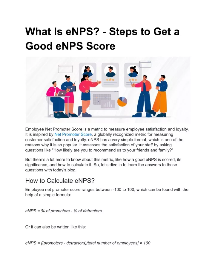 what is enps steps to get a good enps score