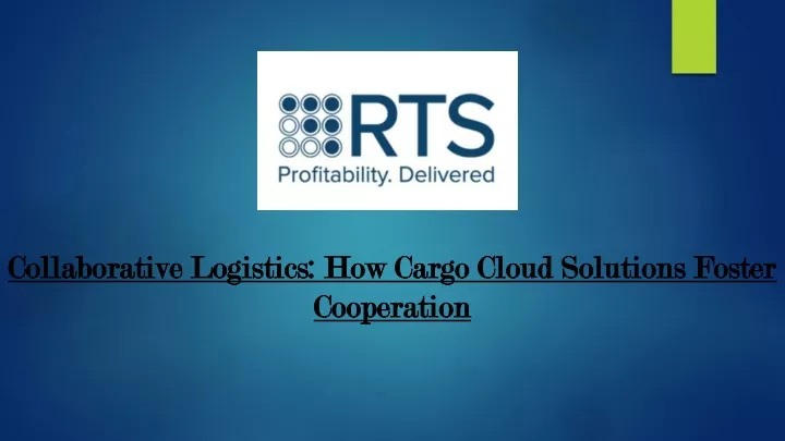 collaborative logistics how cargo cloud solutions