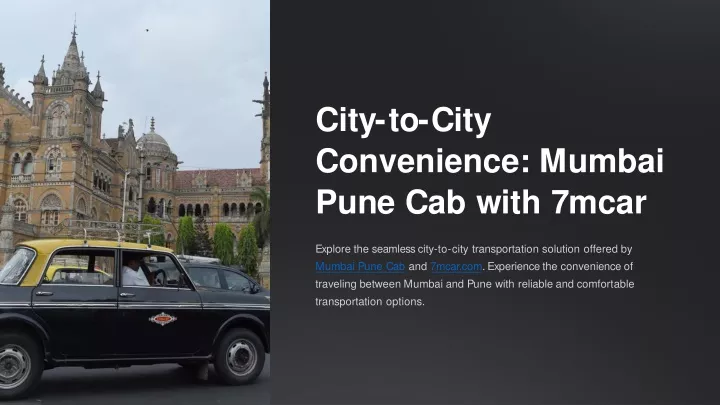 city to city convenience mumbai pune cab with