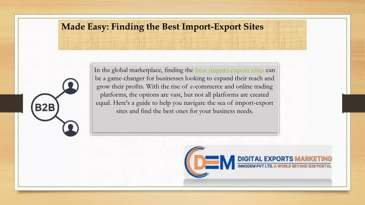 made easy finding the best import export sites