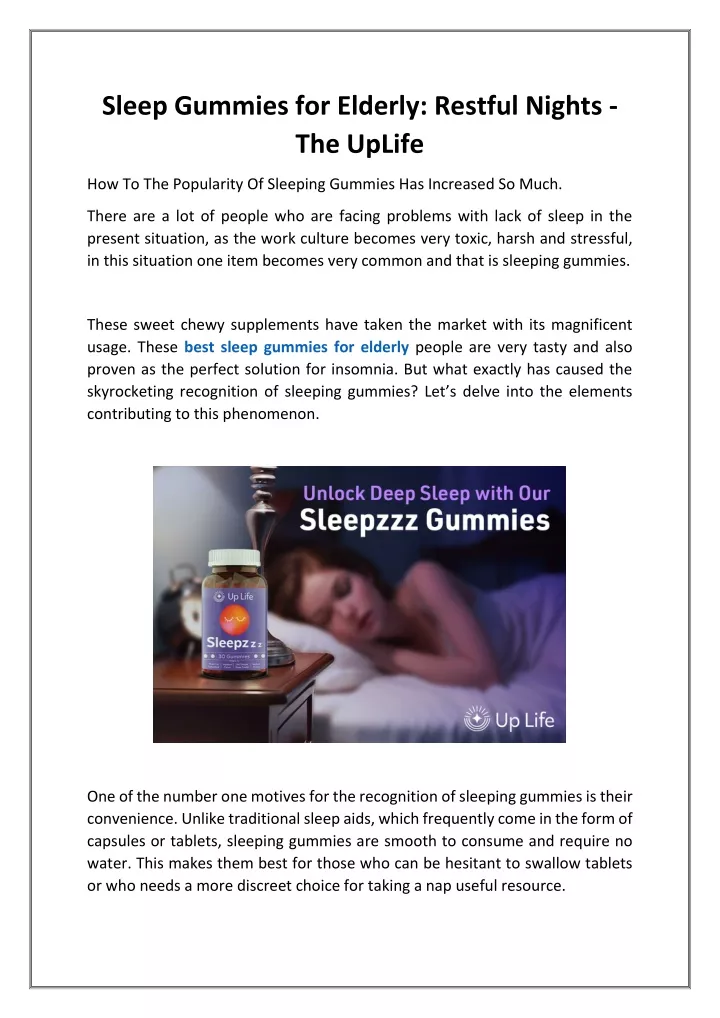 sleep gummies for elderly restful nights