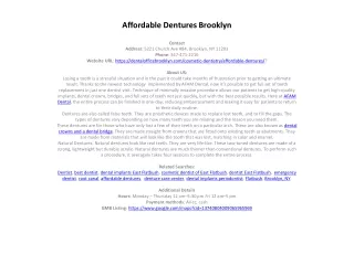 Affordable Dentures Brooklyn