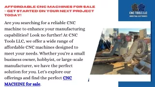 Upgrade Your Workshop with CNC Machines for Sale at CNCToolsLLC