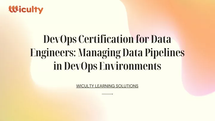 devops certification for data engineers managing