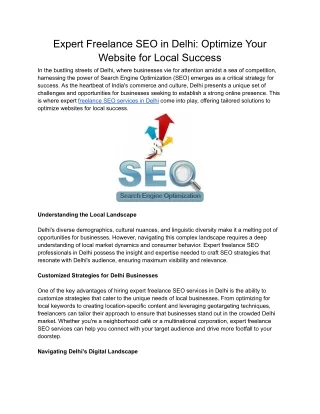 Expert Freelance SEO in Delhi_ Optimize Your Website for Local Success