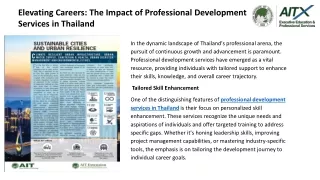 Elevating Careers The Impact of Professional Development Services in Thailand