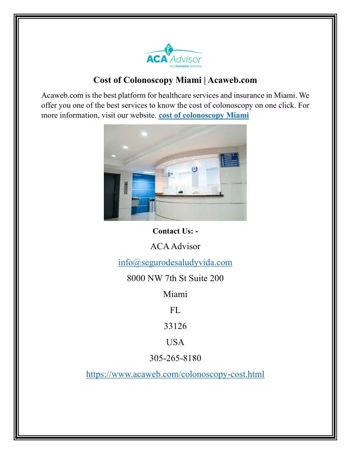 cost of colonoscopy miami acaweb com