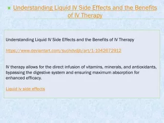 Understanding Liquid IV Side Effects and the Benefits of IV Therapy