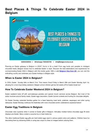 belgiumvisa.co.uk-Best Places  Things To Celebrate Easter 2024 in Belgium