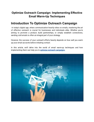 Optimize Outreach Campaign_ Implementing Effective Email Warm-Up Techniques