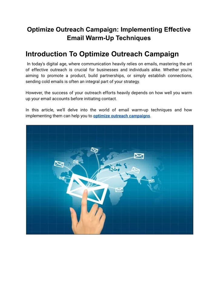 optimize outreach campaign implementing effective