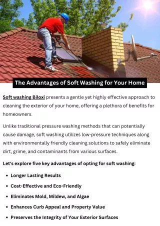 The Advantages of Soft Washing for Your Home