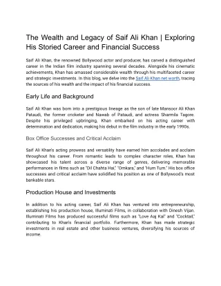 Saif Ali Khan's net worth