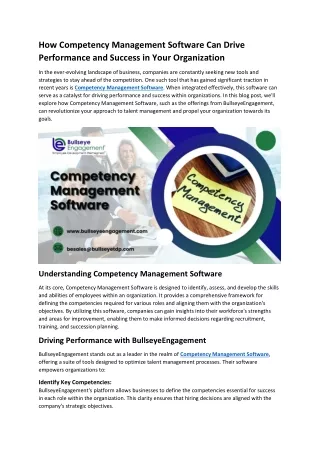 How Competency Management Software Can Drive Performance and Success in Your Organization