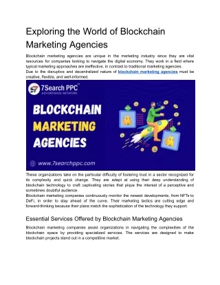 exploring the world of blockchain marketing
