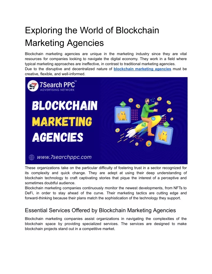 exploring the world of blockchain marketing