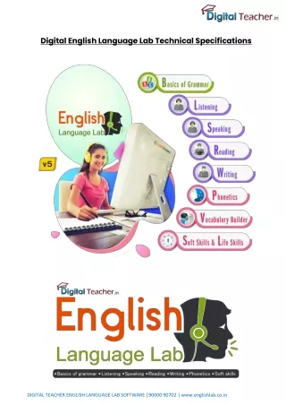 Digital English Language Lab Software Technical Specifications