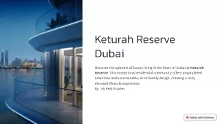 Invest in Dubai's Off-Plan Property - Keturah Reserve