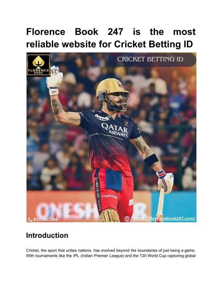 florence reliable website for cricket betting id