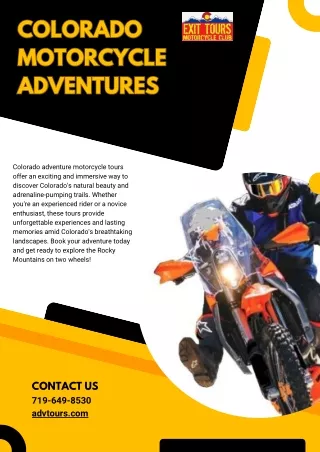 Colorado Adventure Motorcycle Tours - Dirt Bike Adventure Rides