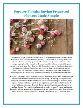Forever Florals: Buying Preserved Flowers Made Simple