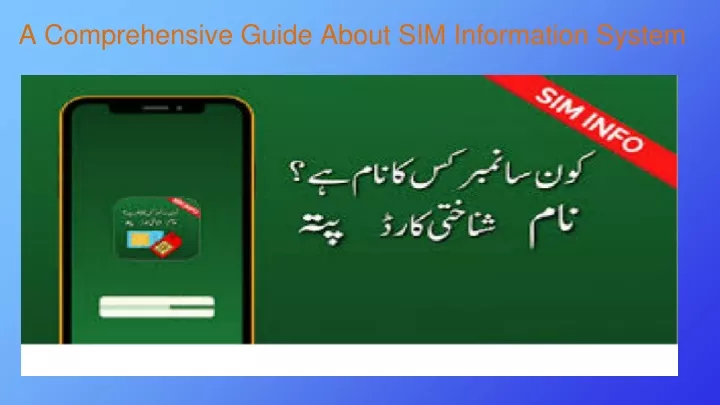 a comprehensive guide about sim information system