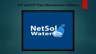 STP and ETP Plant Manufacturer in Meerut