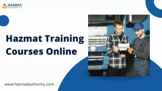 Hazmat Training Courses Online