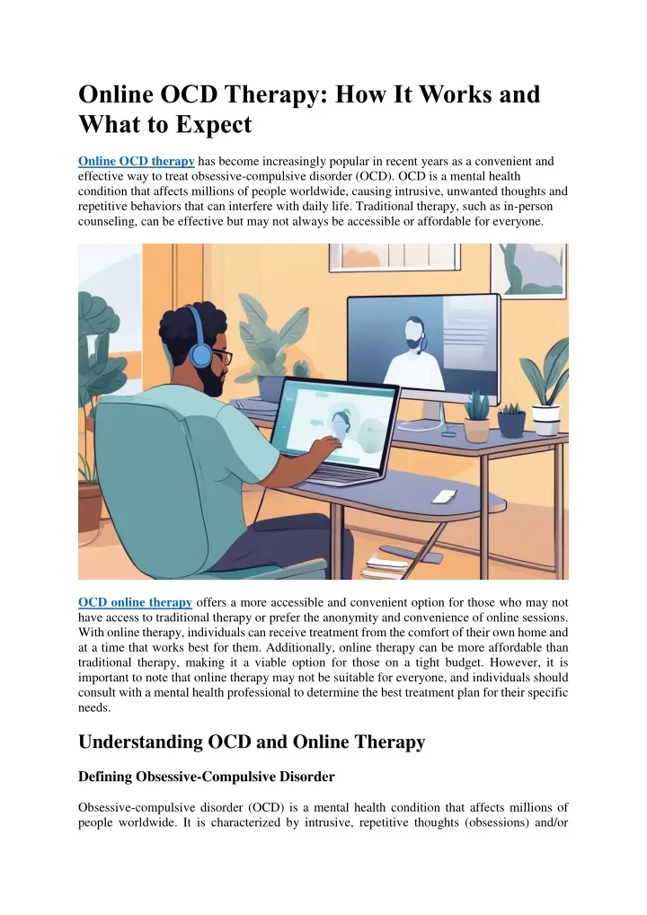 online ocd therapy how it works and what to expect