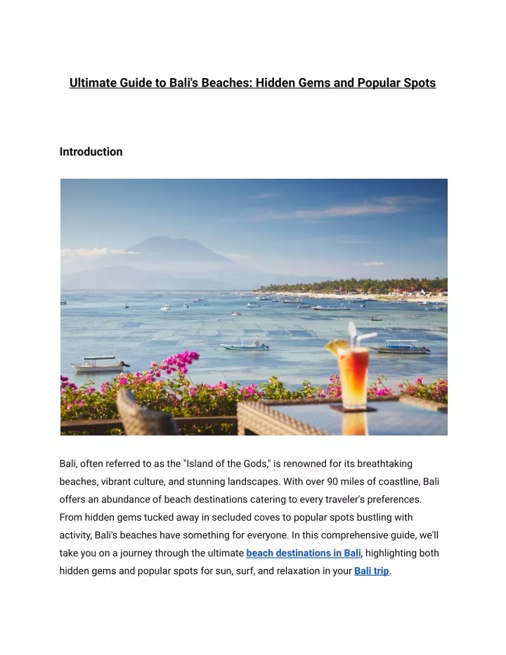 ultimate guide to bali s beaches hidden gems