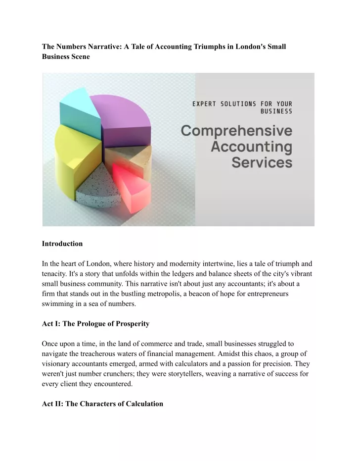 the numbers narrative a tale of accounting