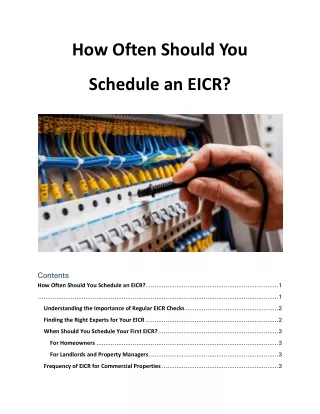 How Often Should You Schedule an EICR