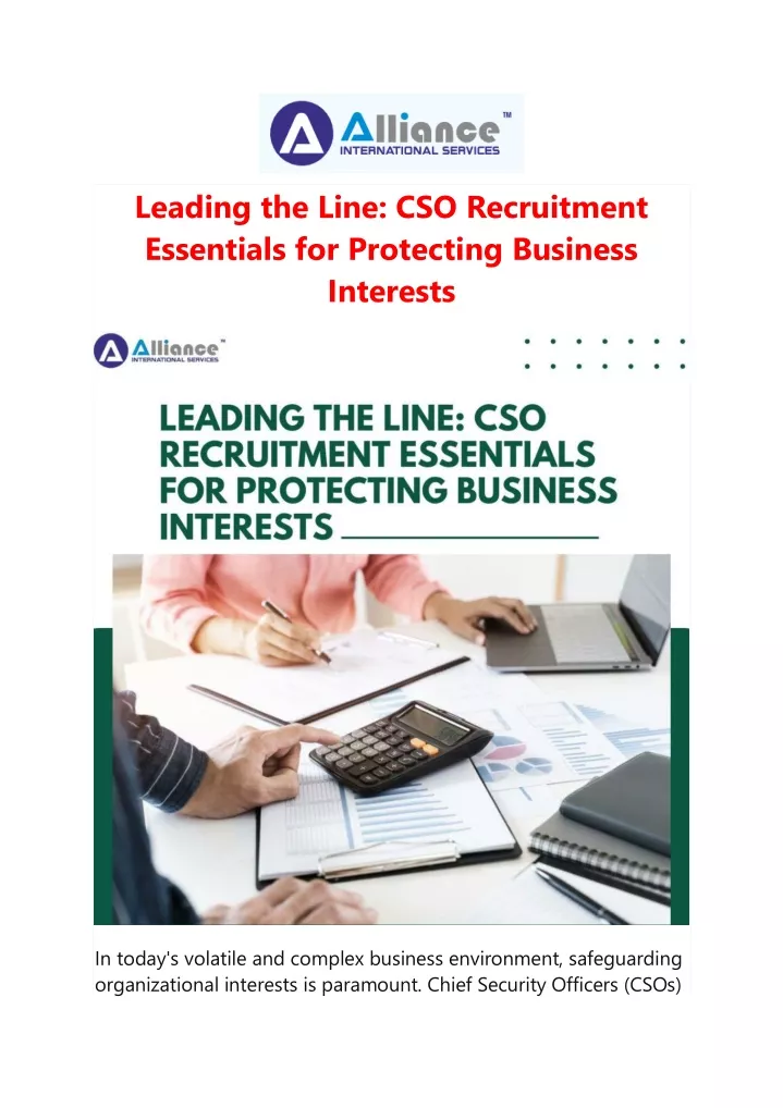 leading the line cso recruitment essentials