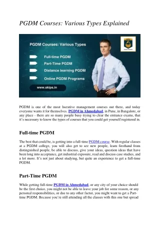 PGDM Courses in Ahmedabad