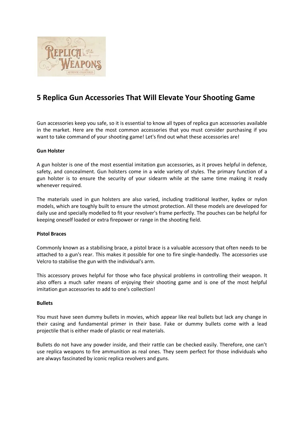 Your Gun PPT - 5 Replica Gun Accessories That Will Elevate Your Shooting Game (1 ...