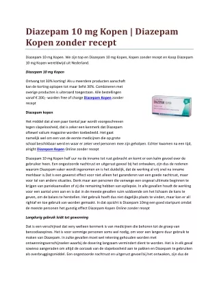 Diazepam 10 mg Kopen | Diazepam Kopen zonder recept